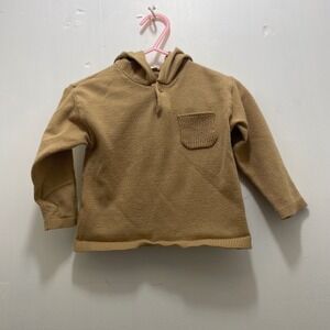 Modern Moments by Gerber Baby 18M Camel Tan Knit Henley Hooded Sweater Pocket